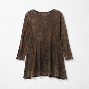 Brown Long Sleeve Tunic Top